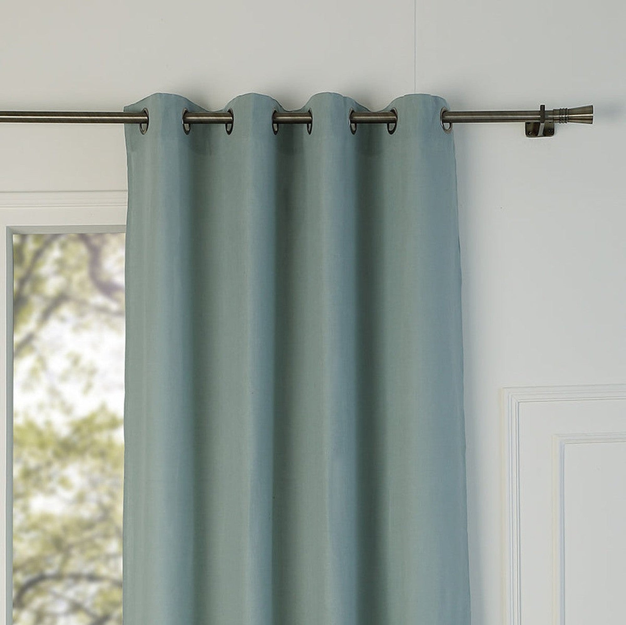 Paul - Eyelet Curtain - Washed Linen - Celadon Green