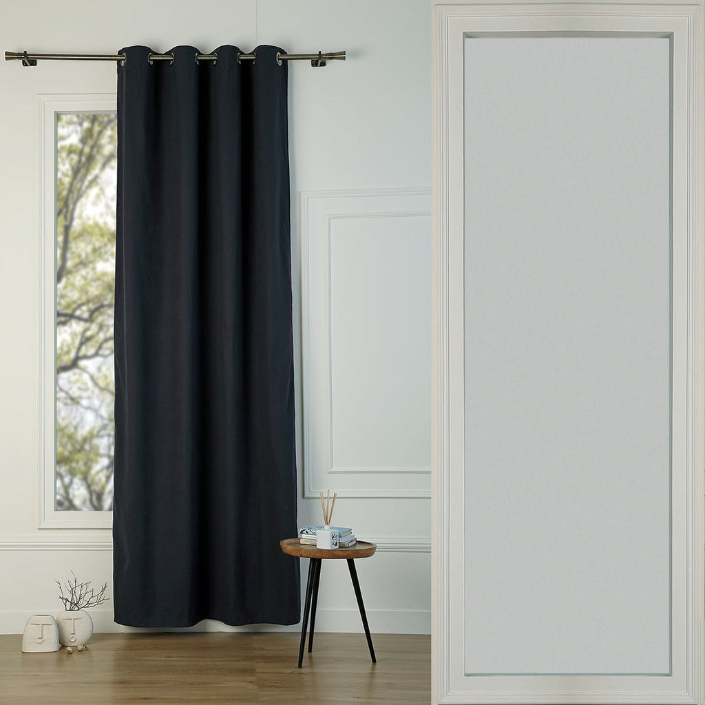 Paul - Eyelet Curtain - Washed Linen - Charcoal