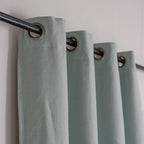 Paul - Cortina Opaca Con Ollaos - Lino Lavado - Verde Celadón