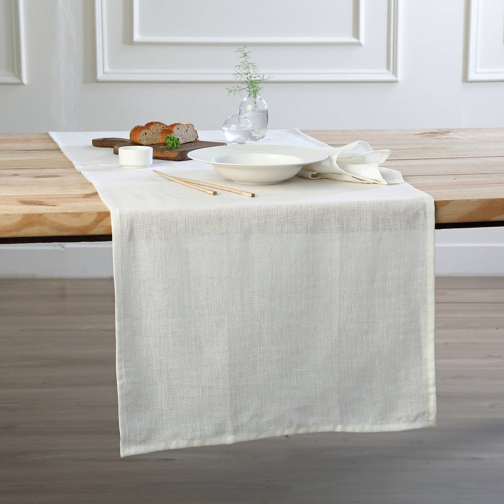 Chemin De Table Lin Lavé 50X150 Paul Blanc