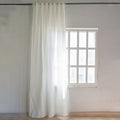 Gabriel - Tab-top Curtain - Washed Linen - White/Black