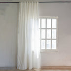 Gabriel - Tab-top Curtain - Washed Linen - White/Black