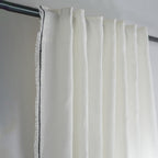 Gabriel - Tab-top Curtain - Washed Linen - White/Black