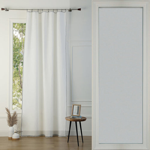 Panel Curtain - Gabriel - Washed Linen - White / Black