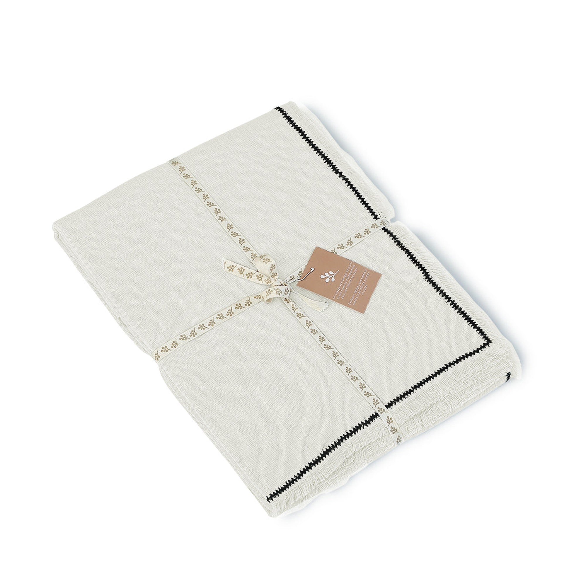 Gabriel - Curtain Panel - Washed Linen - White/Black