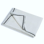 Washed Linen Tablecloth 140x140 - Gabriel - White / Black