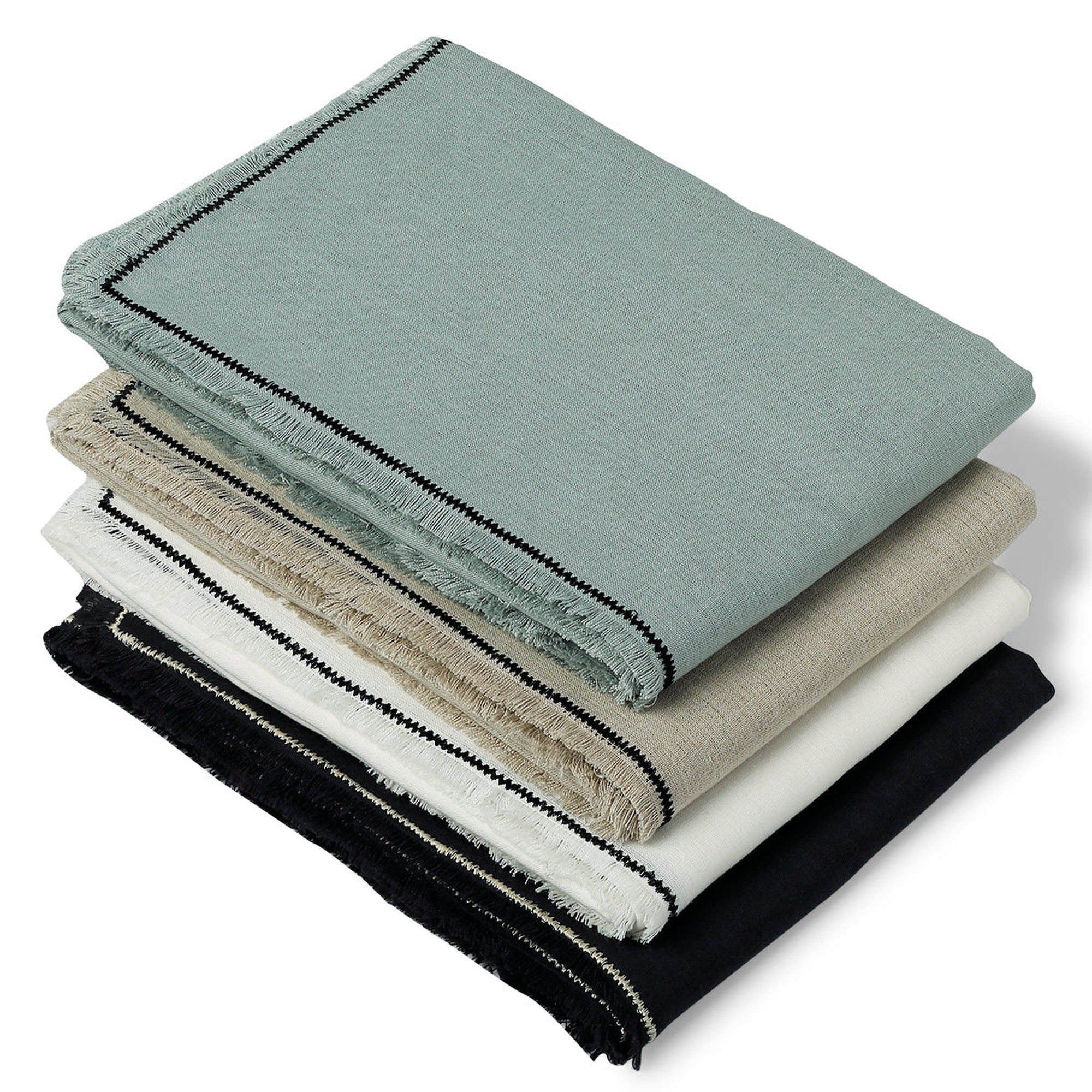 Washed Linen Tablecloth 140x140 - Gabriel - Charcoal / Sand