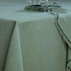 Gabriel - Mantel - Lino Lavado - Verde Céladon/Negro