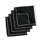 Set of 4 Washed Linen Napkins 45x45 - Gabriel - Charcoal / Sand