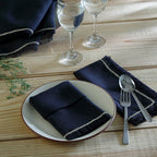 Set of 4 Washed Linen Napkins 45x45 - Gabriel - Charcoal / Sand