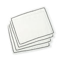 Set of 4 Washed Linen Placemats 35x45 - Gabriel - White / Black