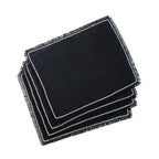 Set of 4 Washed Linen Placemats 35x45 - Gabriel - Charcoal/Sand