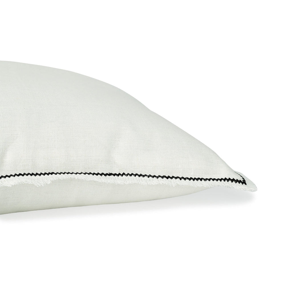 Gabriel - Cushion - Washed Linen - White/Black