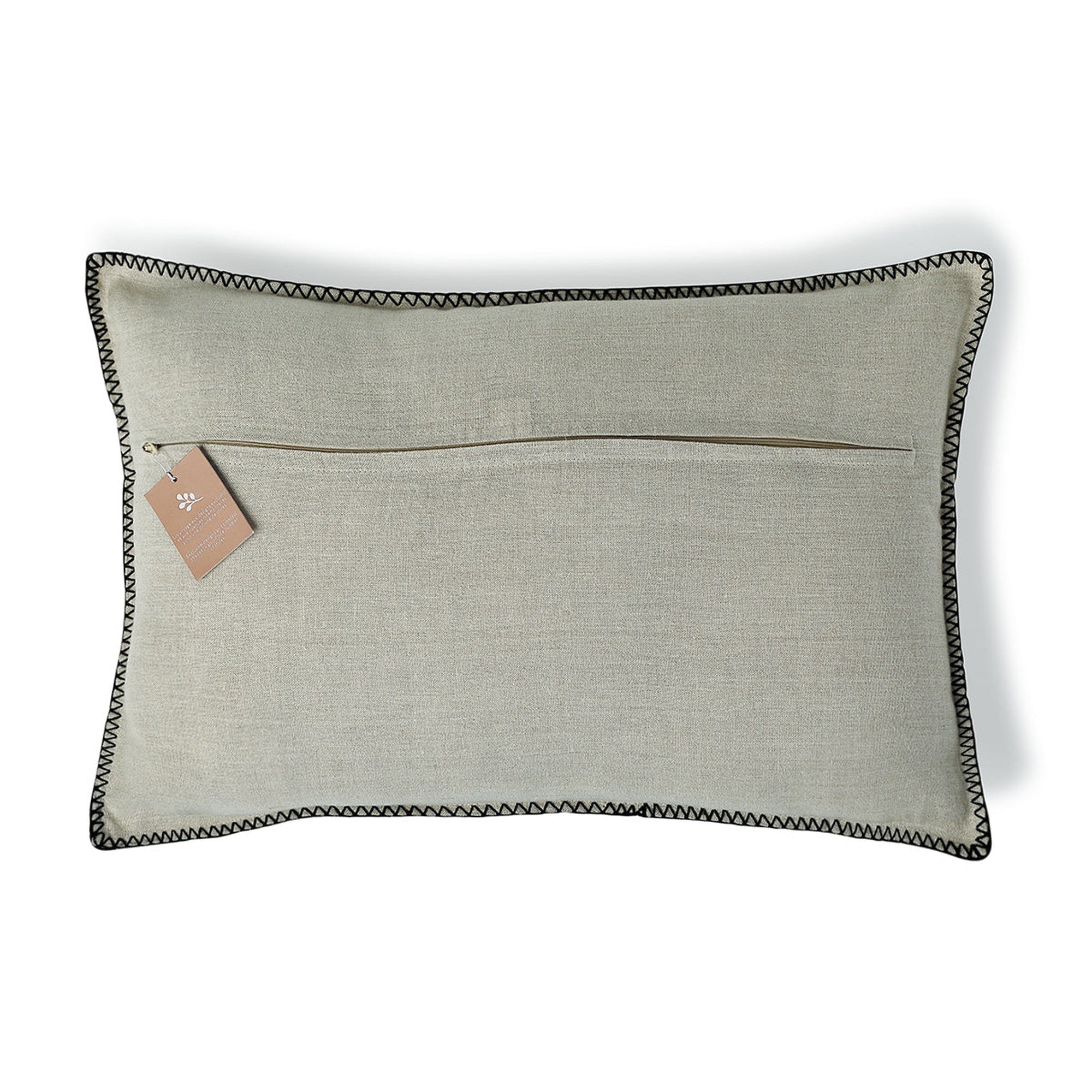 Maxime - Cushion - Washed Linen - Natural/Black