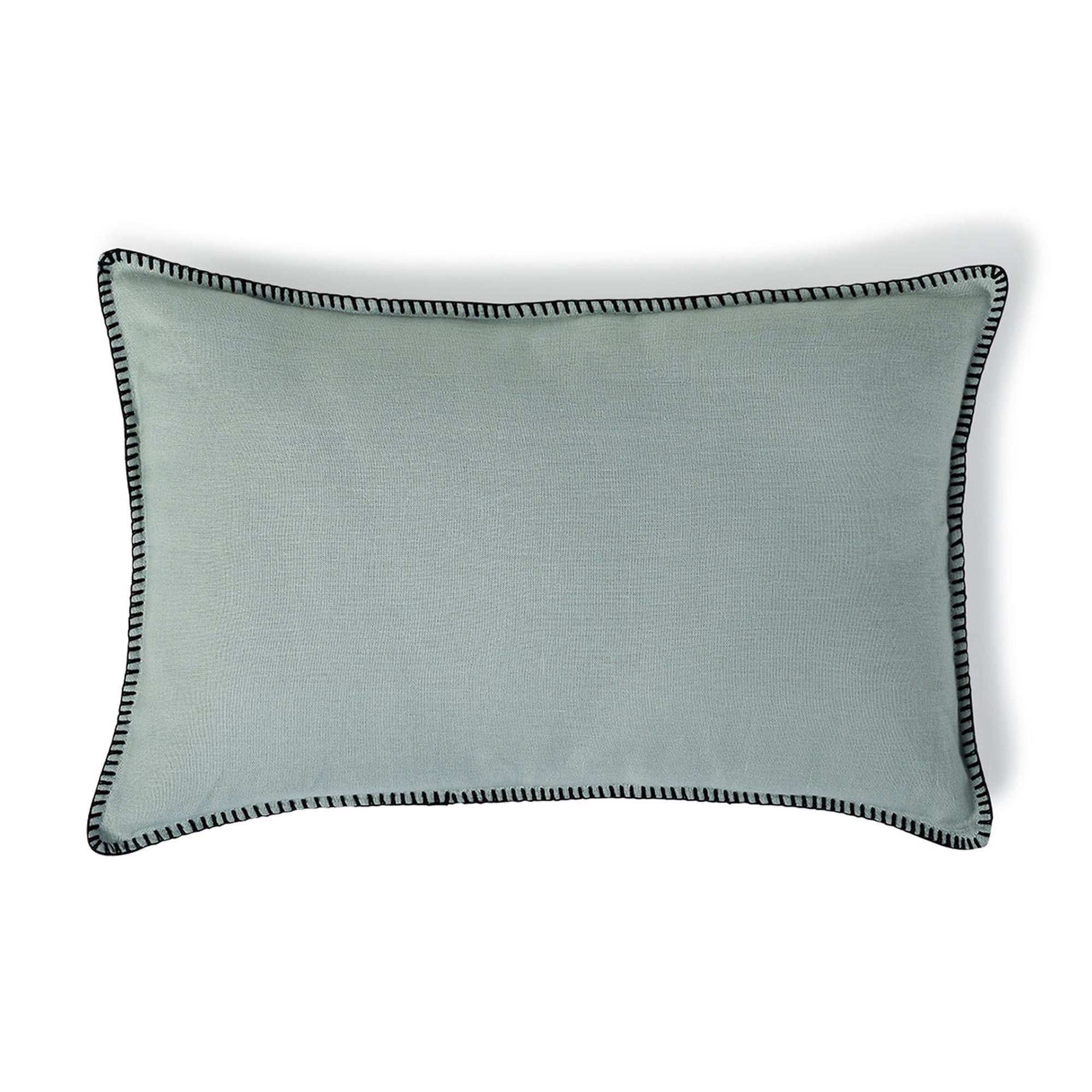 Maxime - Coussin - Lin Lavé - Céladon/Noir