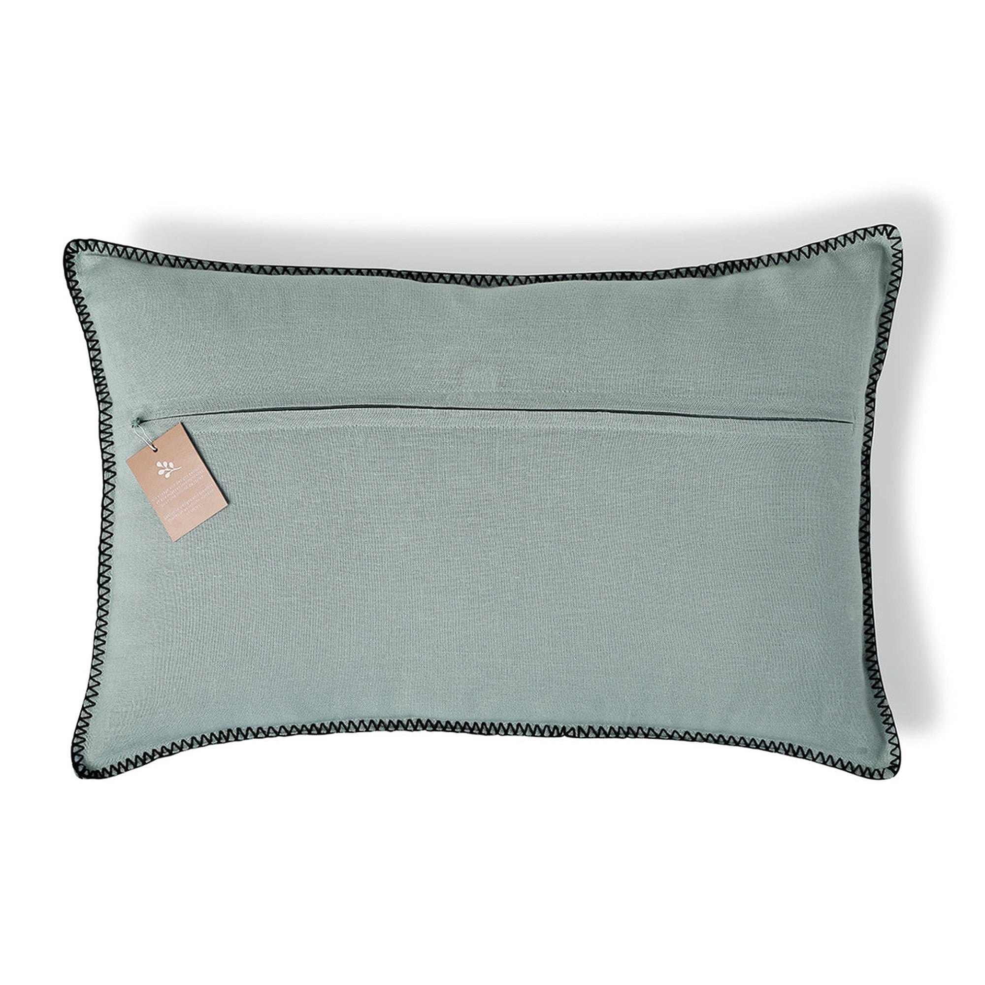 Maxime - Coussin - Lin Lavé - Céladon/Noir