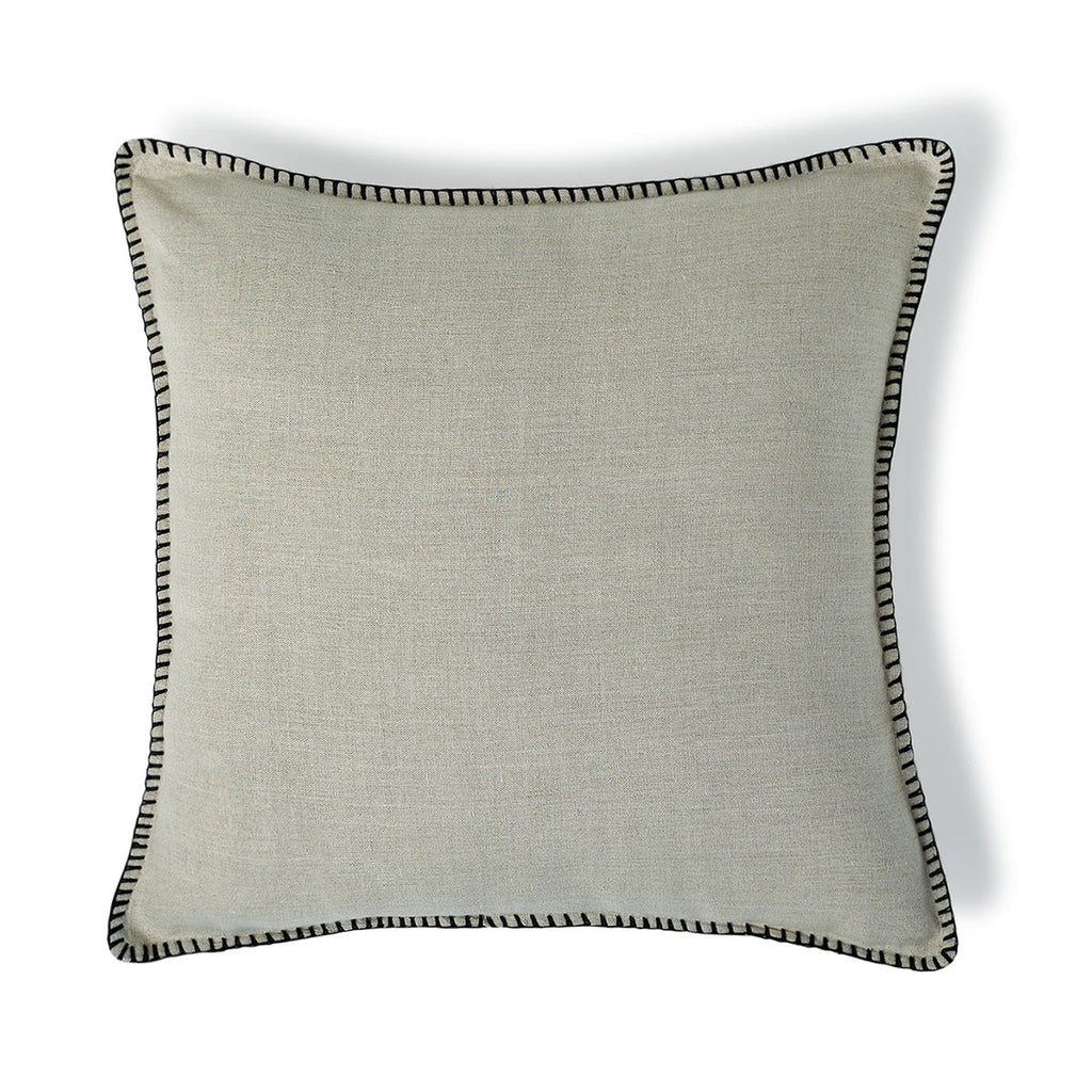 Maxime - Cushion - Washed Linen - Natural/Black
