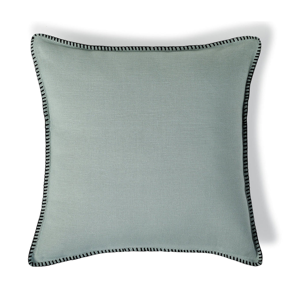 Maxime - Coussin - Lin Lavé - Céladon/Noir