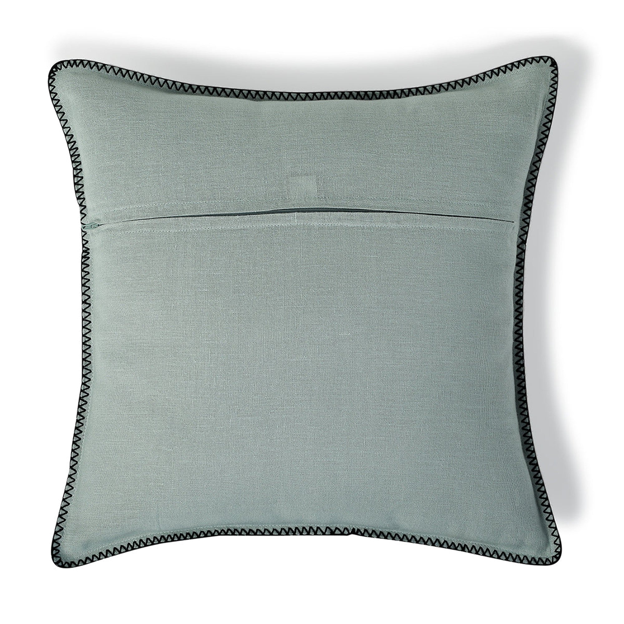 Maxime - Coussin - Lin Lavé - Céladon/Noir