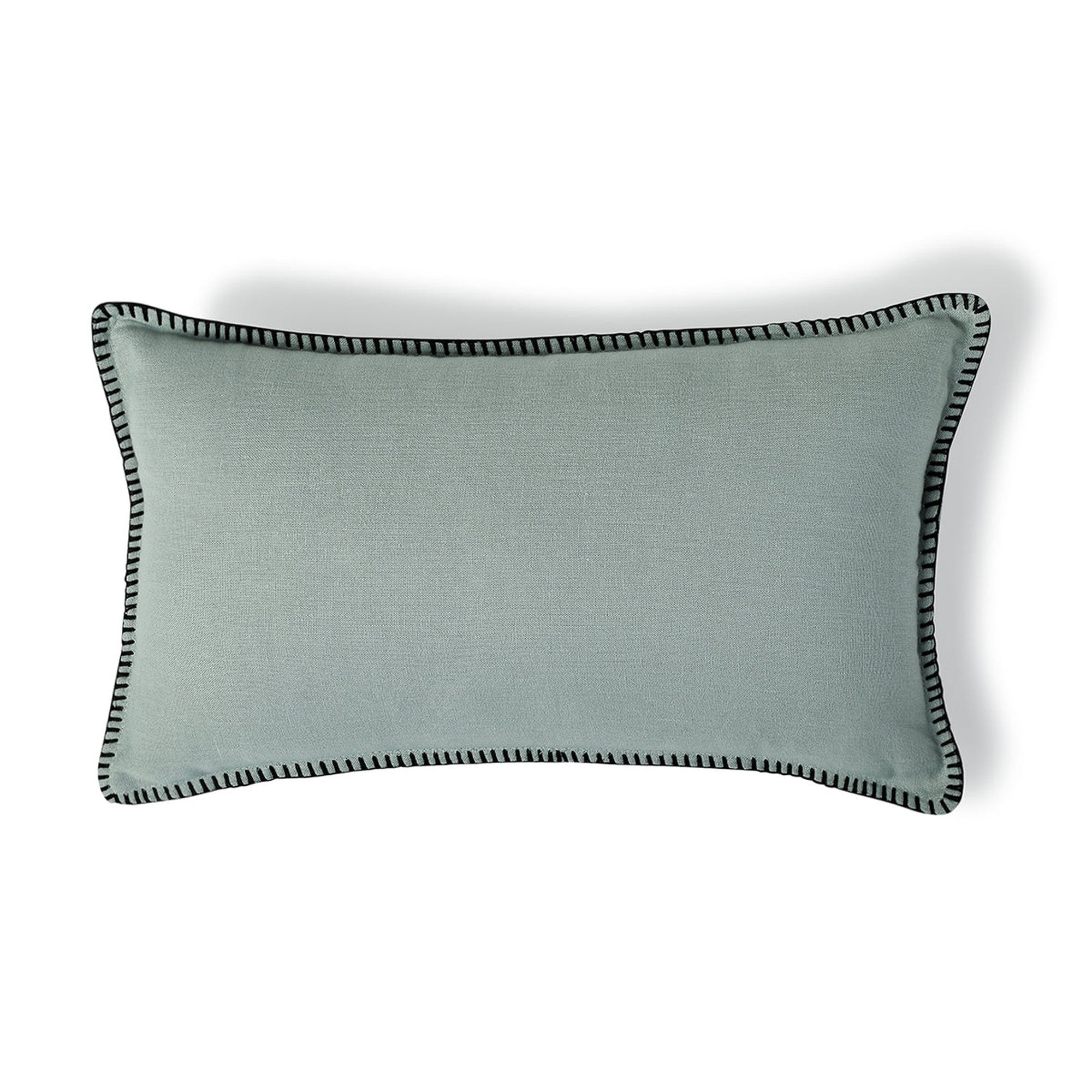 Maxime - Coussin - Lin Lavé - Céladon/Noir