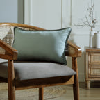 Maxime - Coussin - Lin Lavé - Céladon/Noir