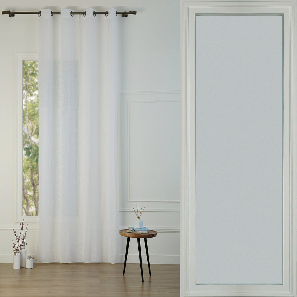 Leo - Eyelet Sheer Curtain - Polycotton - White