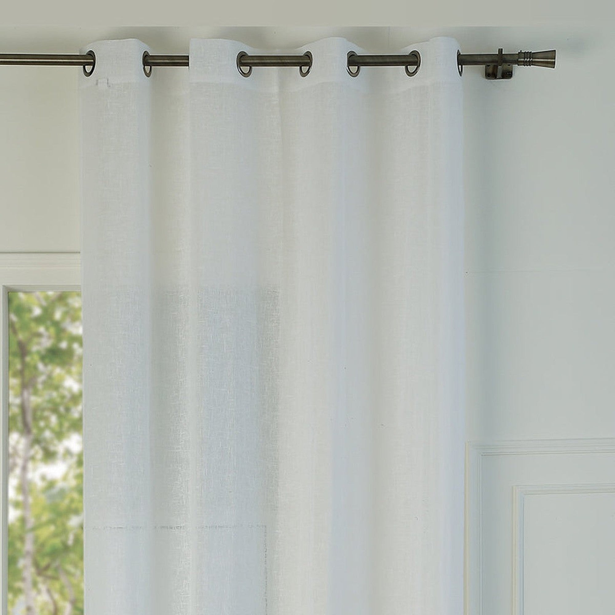 Leo - Eyelet Sheer Curtain - Polycotton - White