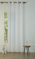 Leo - Eyelet Sheer Curtain - Polycotton - White