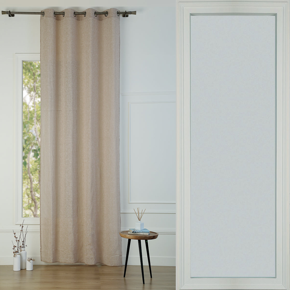 Leo - Eyelet Curtain - Polycotton - Natural