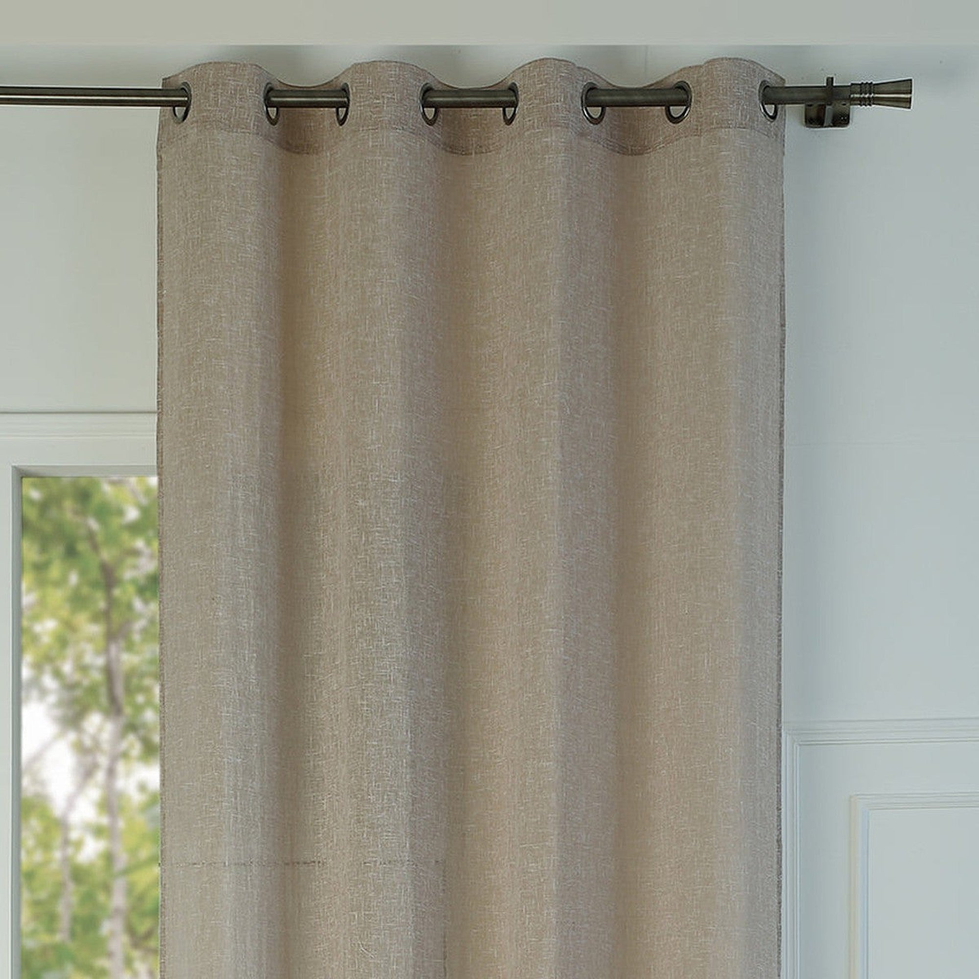 Leo - Eyelet Curtain - Polycotton - Natural