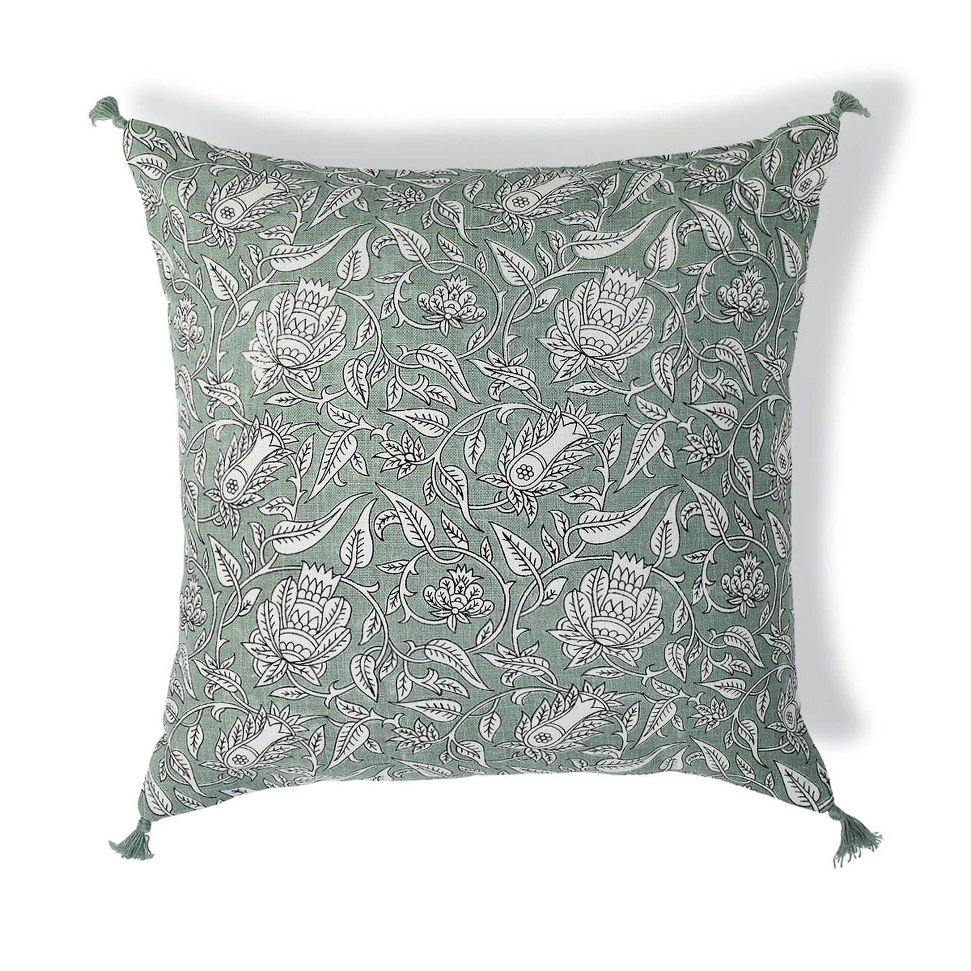 Noida - Cushion - Cotton Canvas - Celadon Green