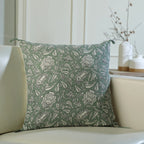 Noida - Cushion - Cotton Canvas - Celadon Green