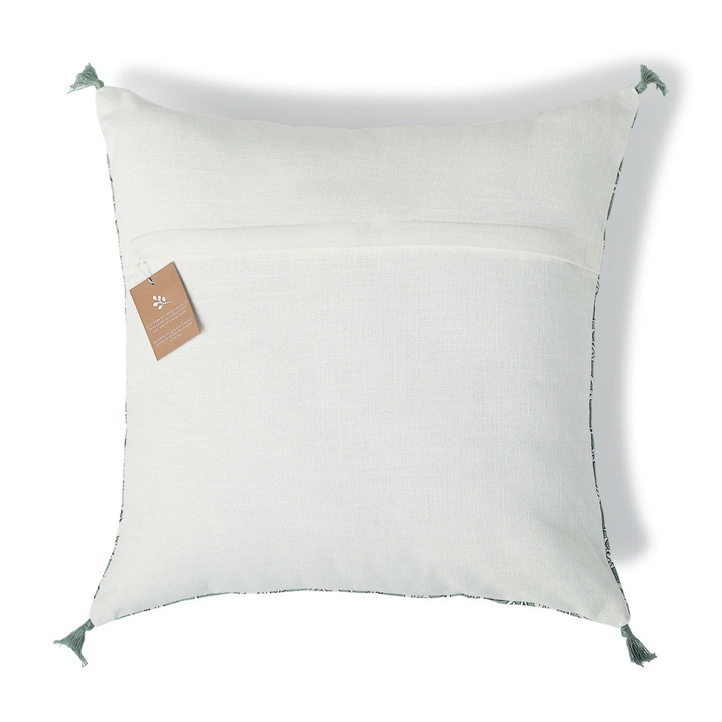 Noida - Cushion - Cotton Canvas - Celadon Green