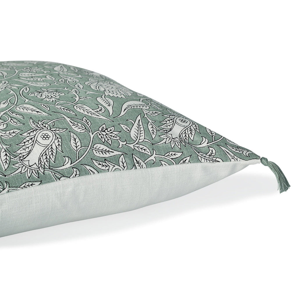 Noida - Cushion - Cotton Canvas - Celadon Green