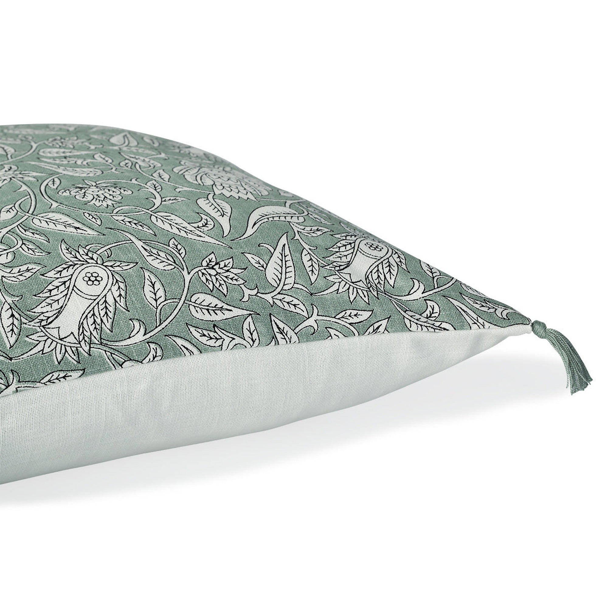 Noida - Cushion - Cotton Canvas - Celadon Green