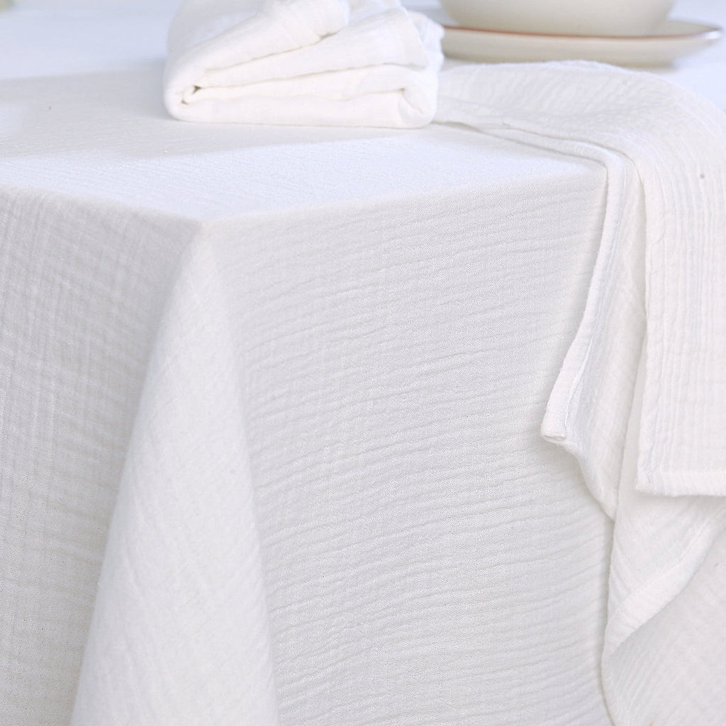 Carla Tablecloth - White - Cotton Gauze