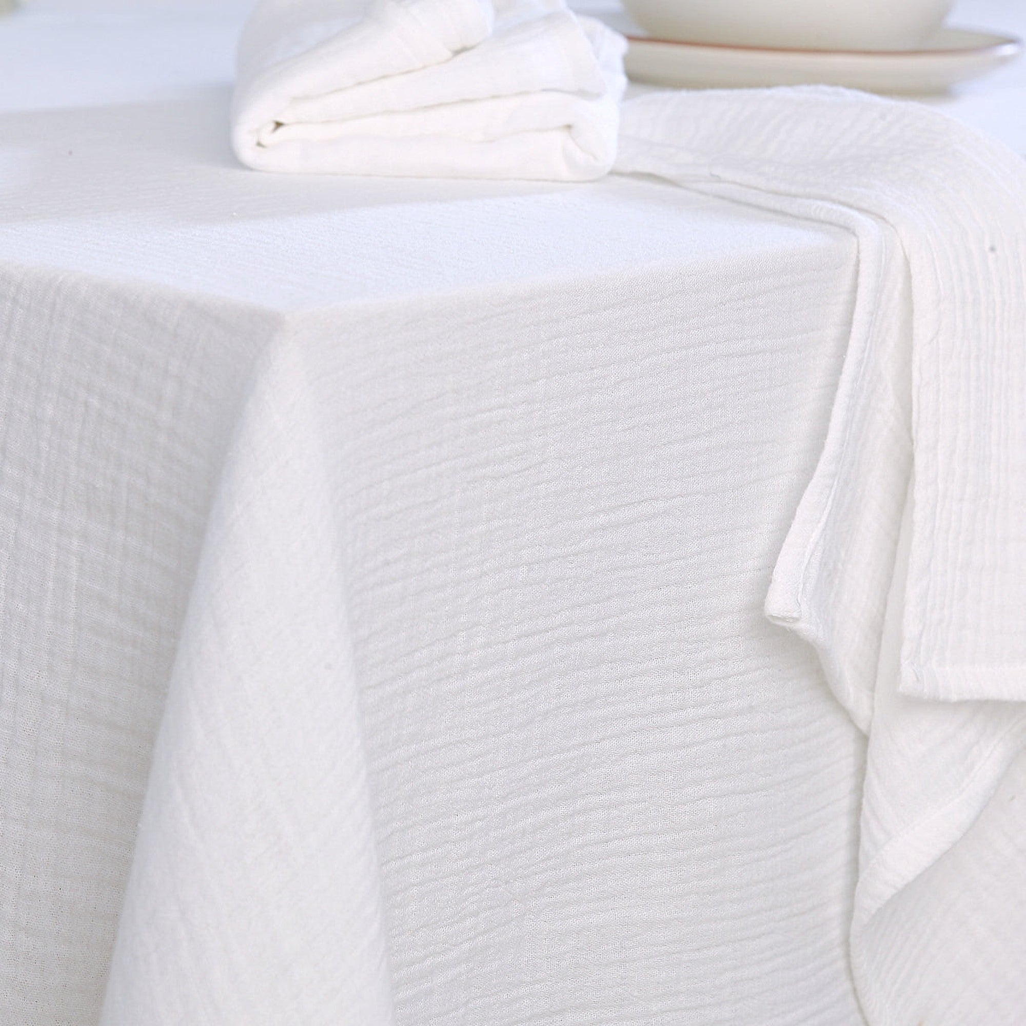 Carla Tablecloth - White - Cotton Gauze