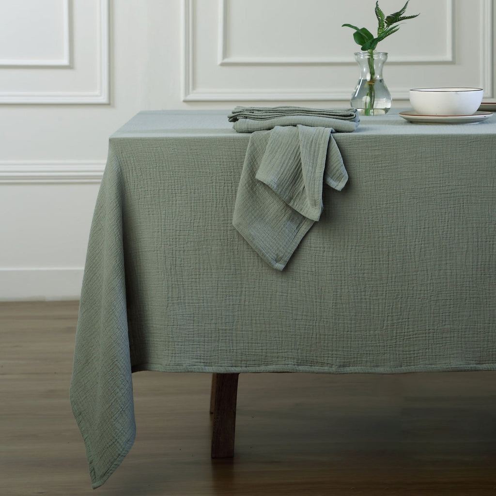 Carla Tablecloth - Celadon Green - Cotton Gauze