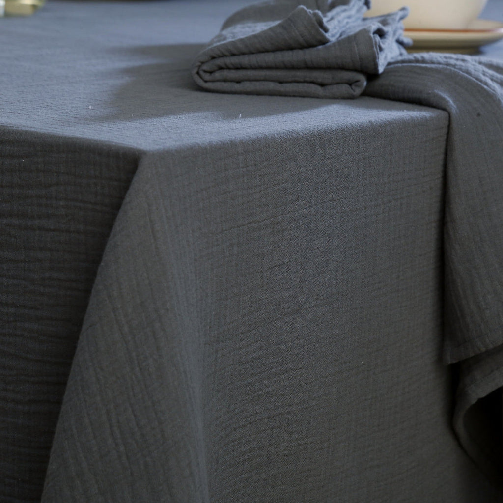 Carla Tablecloth - Storm Blue - Cotton Gauze