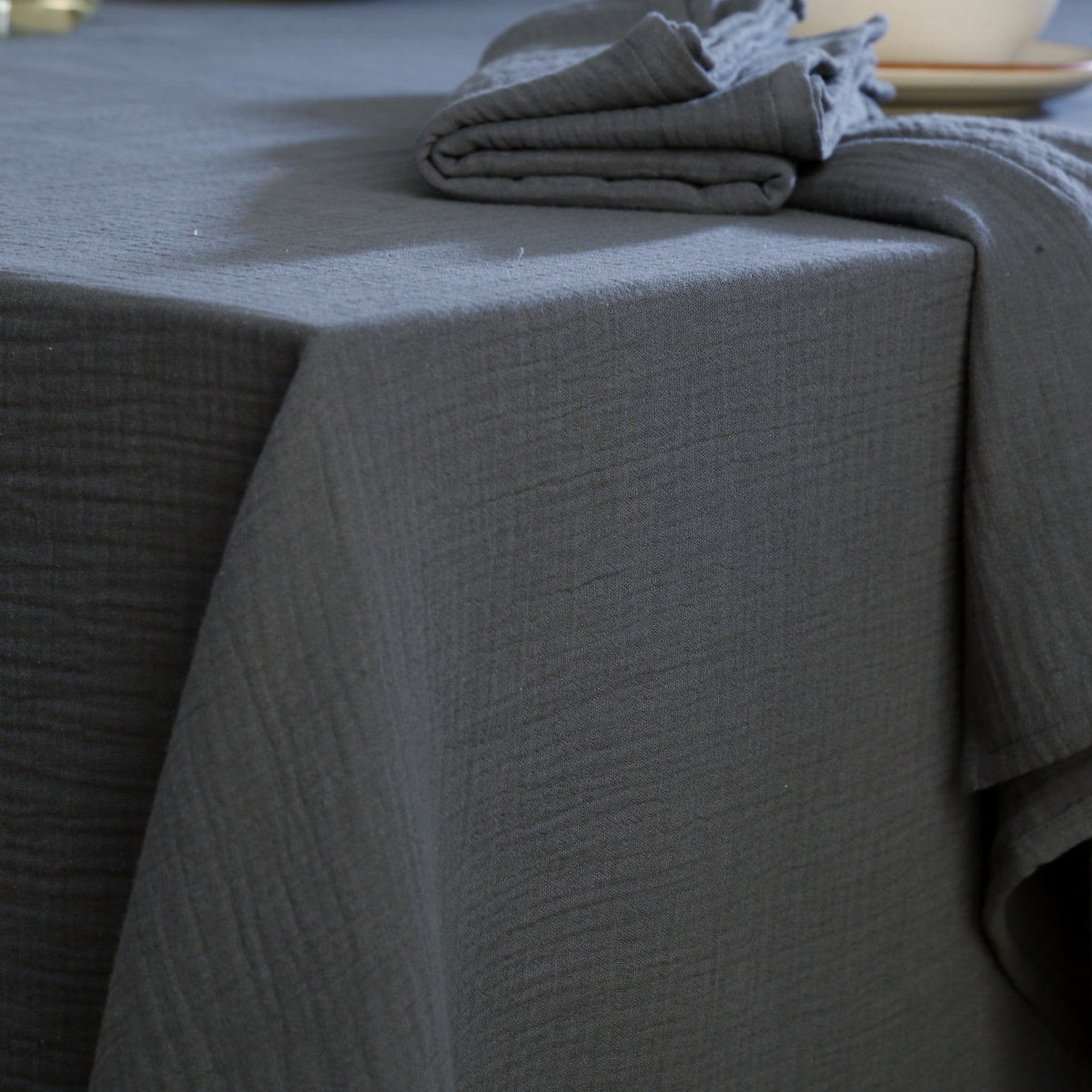 Carla Tablecloth - Storm Blue - Cotton Gauze