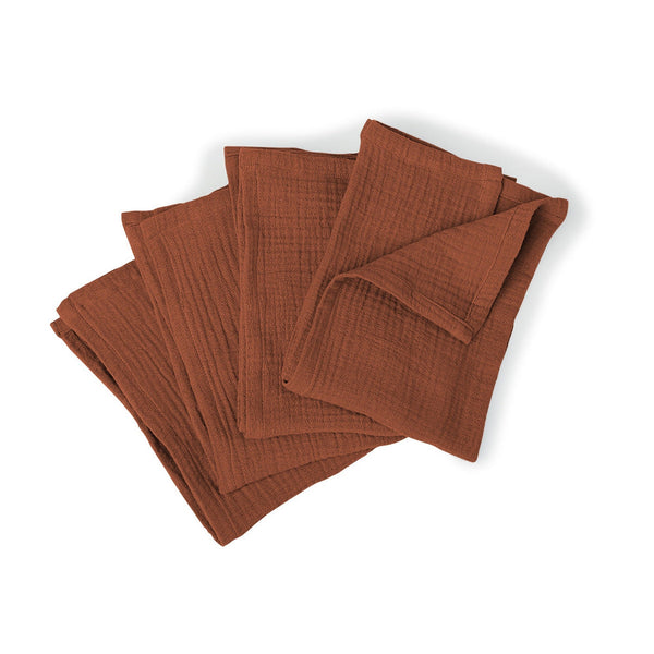 Carla - Lot De 4 Serviettes De Table - Rouge Toscane