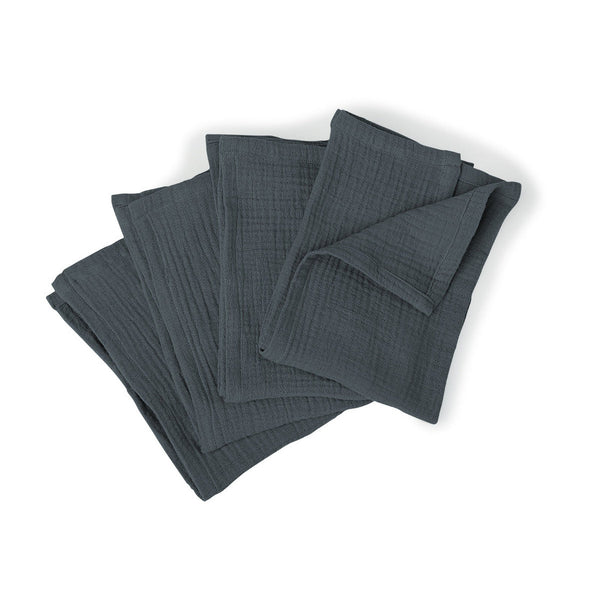 Carla - Lot De 4 Serviettes De Table - Bleu Orage