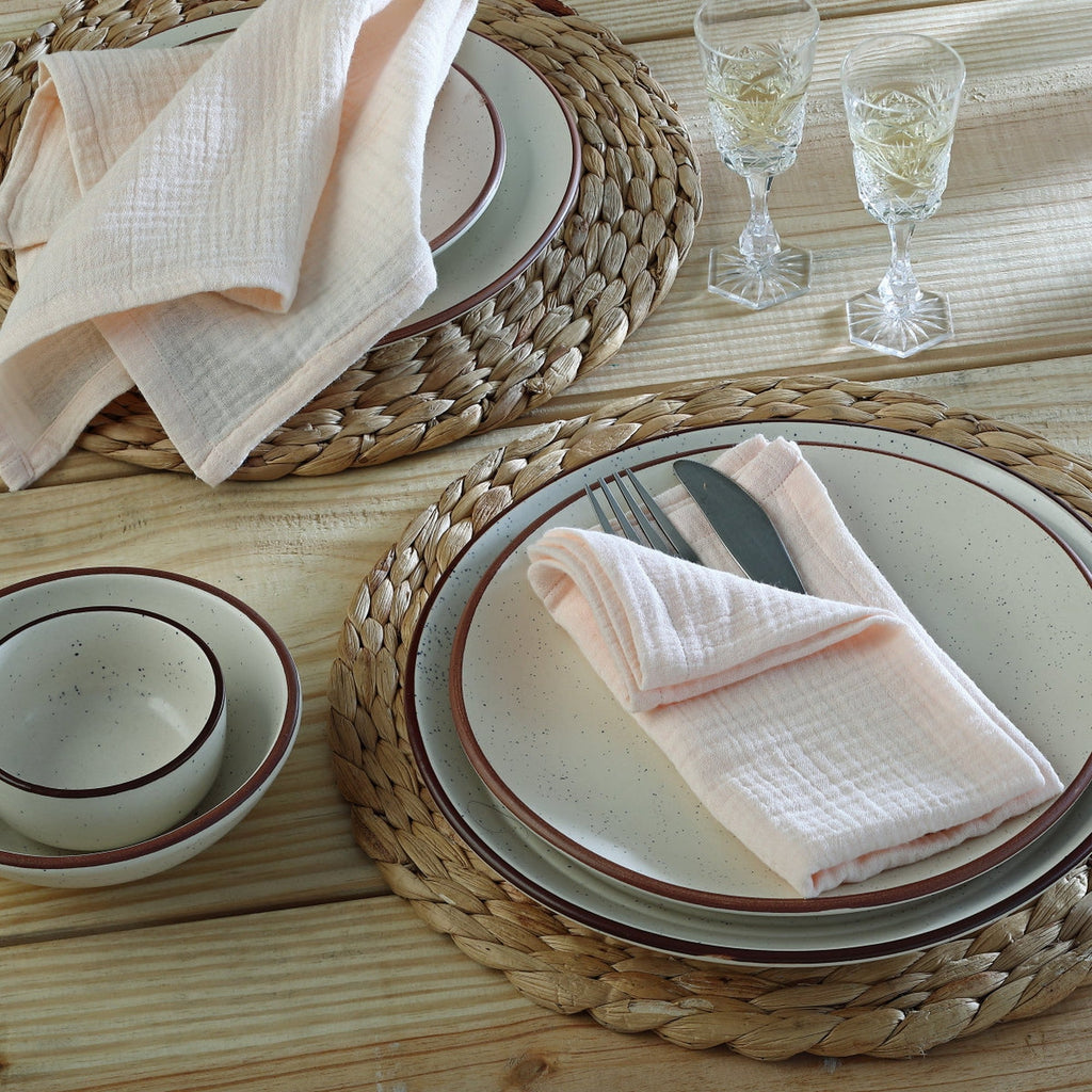 Set Of 4 Carla Table Napkins - Pink - Cotton Gauze