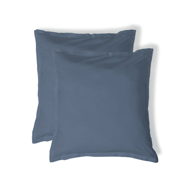 Nina - Taie D'Oreiller (X2) - Percale De Coton - Bleu Denim