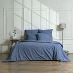 Nina - Taie D'Oreiller (X2) - Percale De Coton - Bleu Denim