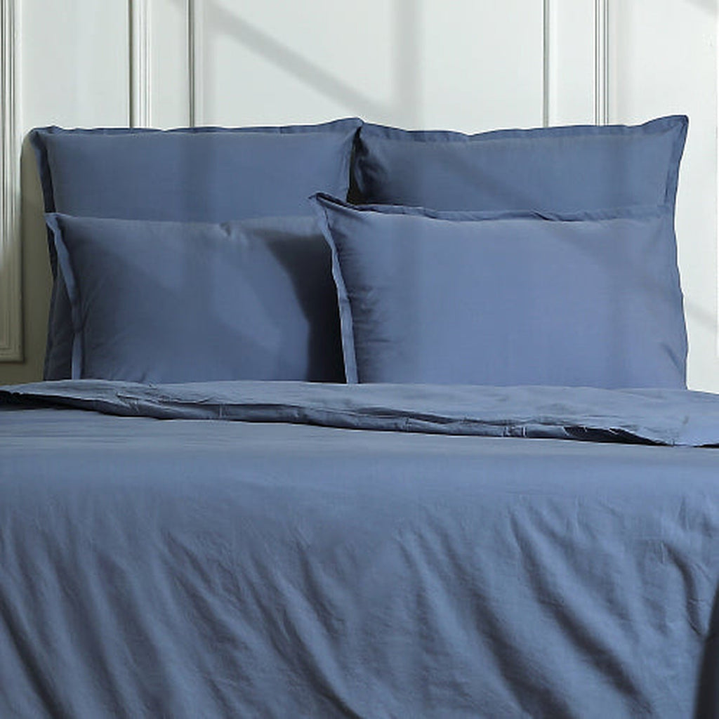 Nina - Taie D'Oreiller (X2) - Percale De Coton - Bleu Denim