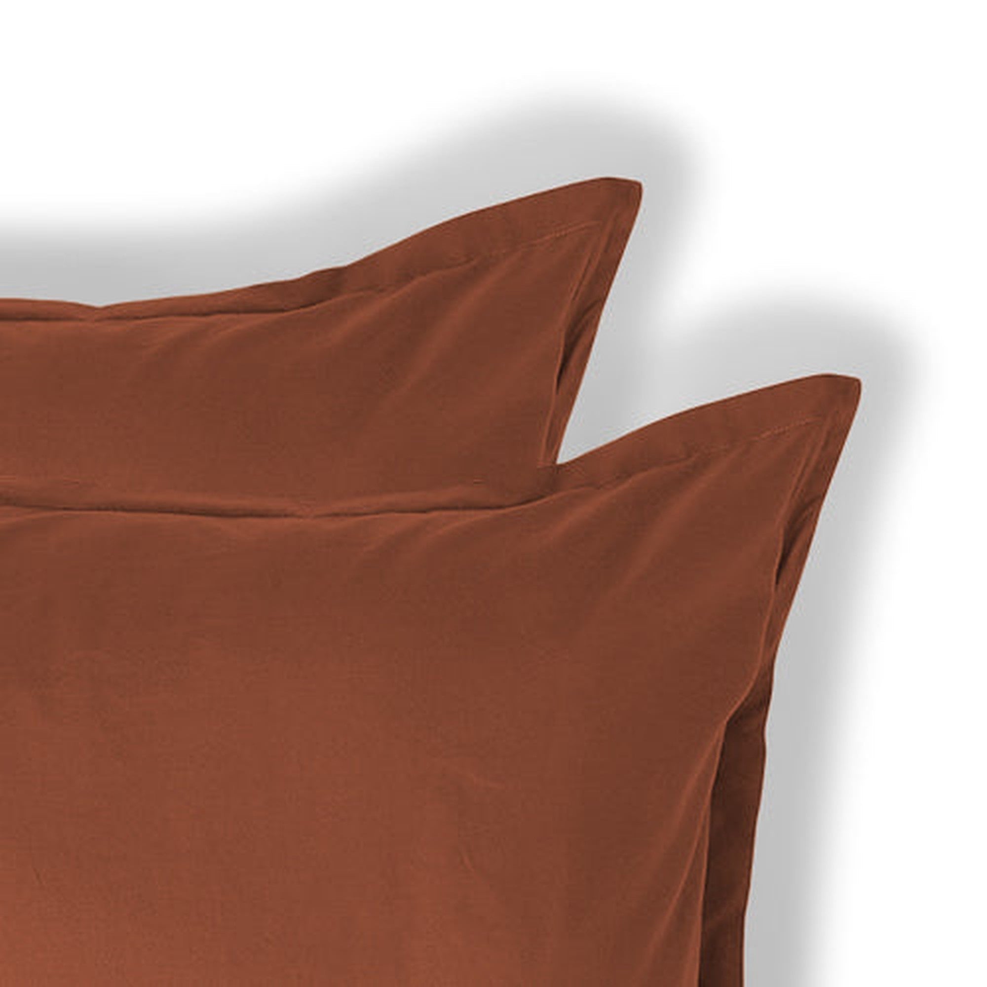 Nina - Taie D'Oreiller (X2) - Percale De Coton - Rouge Toscane
