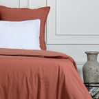 Nina - Taie D'Oreiller (X2) - Percale De Coton - Rouge Toscane