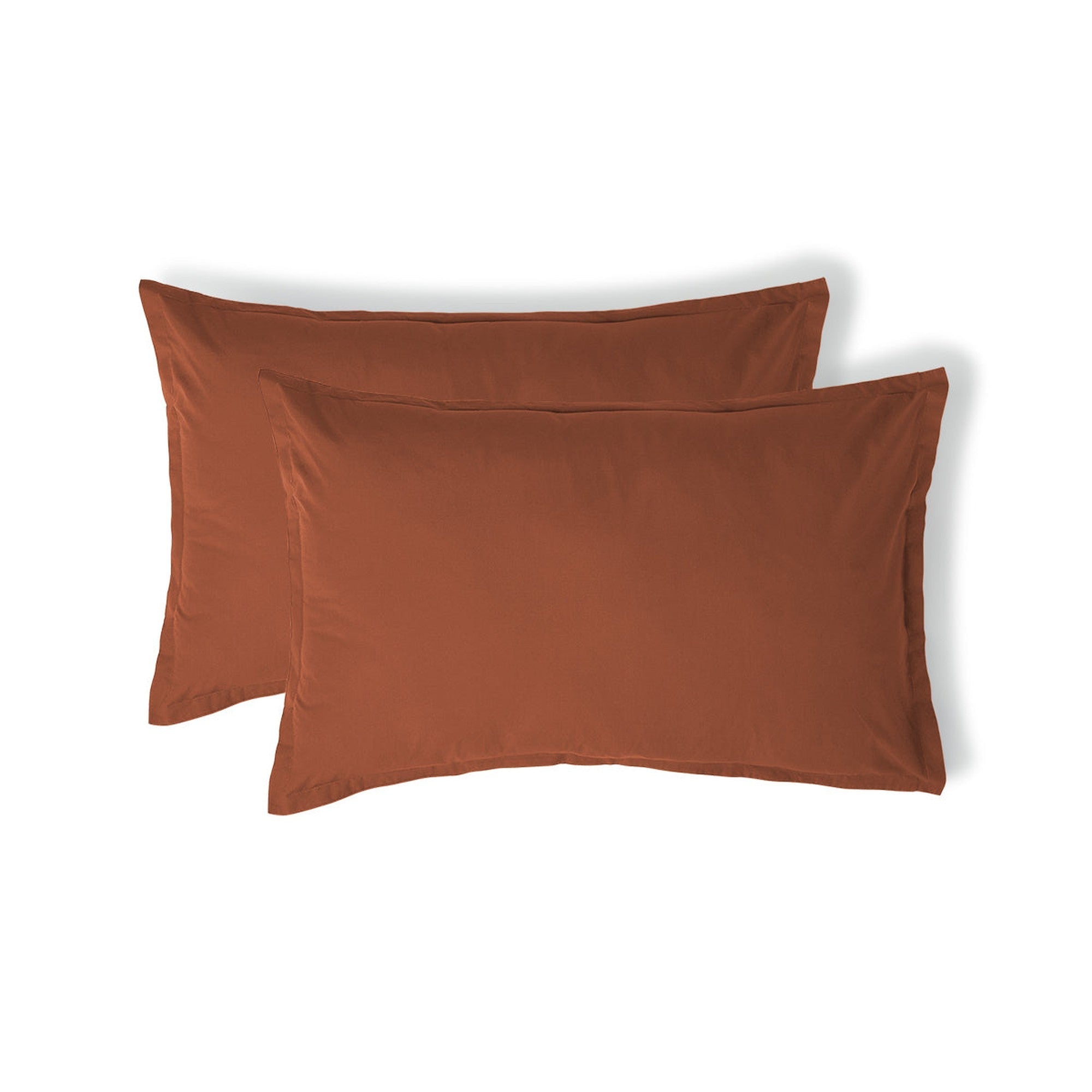 Nina - Taie D'Oreiller (X2) - Percale De Coton - Rouge Toscane