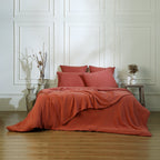 Carla - Lot De 2 Taies D'Oreiller - Gaze De Coton - Rouge
